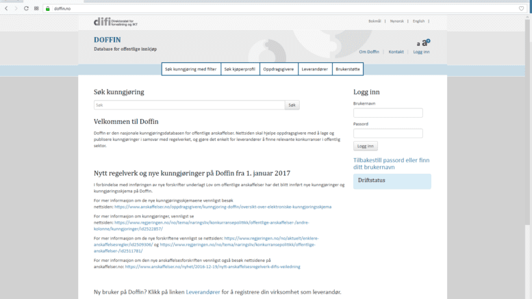 Anbud365: Difi-statistikk Over 3800 færre kunngjøringer på Doffin i 2017