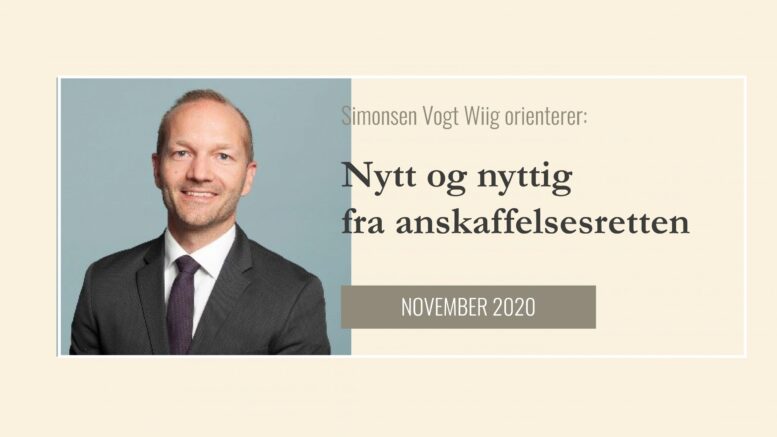 Anbud365: Nytt og Nyttig fra anskaffelsesretten - november 2020