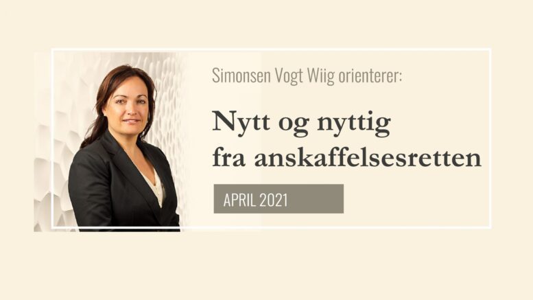 Anbud365: Nytt og Nyttig fra anskaffelsesretten - april 2021