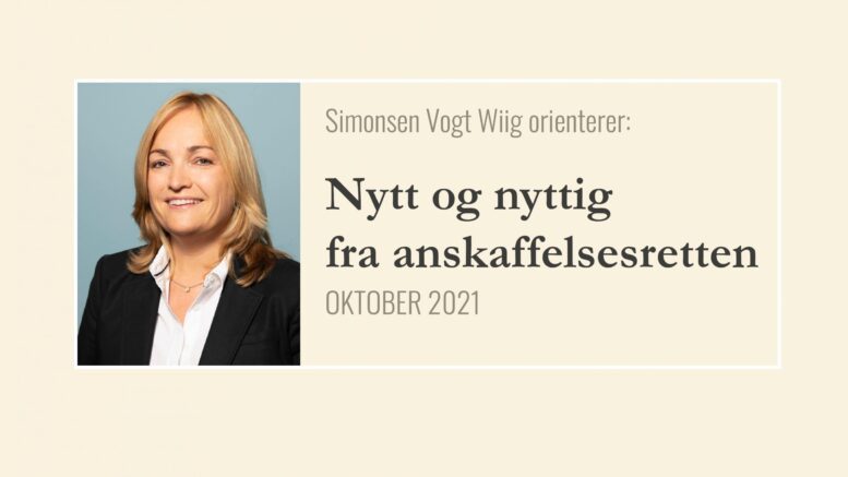 Anbud365: Nytt og nyttig fra anskaffelsesretten -okt 2021